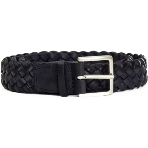 Blue Woven Leather Belt , male, Sizes: 100 CM, 120 CM - Orciani - Modalova