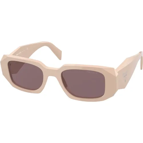 Ivory/Purple Sonnenbrille PR 17WS,Caramel /Dark Grey Sunglasses, Silver/Grey Silver Sunglasses,Grey/Dark Grey Sunglasses,Schwarz/Silber Sonnenbrille,W - Prada - Modalova