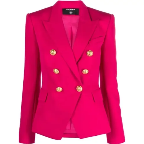 Fuchsia Jackets for Stylish Outfits , female, Sizes: S - Balmain - Modalova