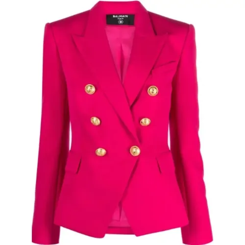 Fuchsia Jackets for Stylish Outfits , female, Sizes: S, M - Balmain - Modalova