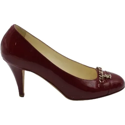 Vintage CC Logo Chain Heel Shoes , female, Sizes: 4 UK - Chanel Vintage - Modalova