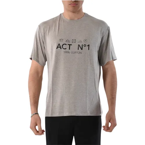 Baumwoll-T-Shirt mit bedrucktem Logo - ACT N°1 - Modalova