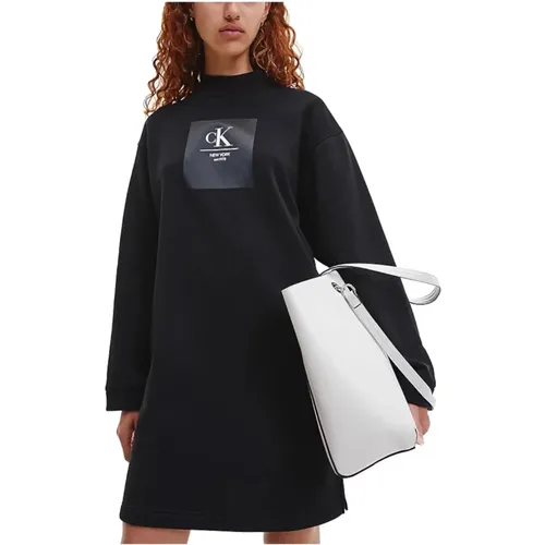 Gestricktes Midi-Kleid - Auffälliger Stil - Calvin Klein - Modalova