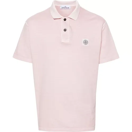 Compass-motif cotton polo shirt , male, Sizes: 2XL, 3XL, L - Stone Island - Modalova
