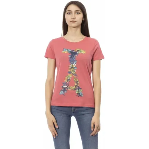 Schickes Fuchsia Kurzarm Mode Tee - Trussardi - Modalova