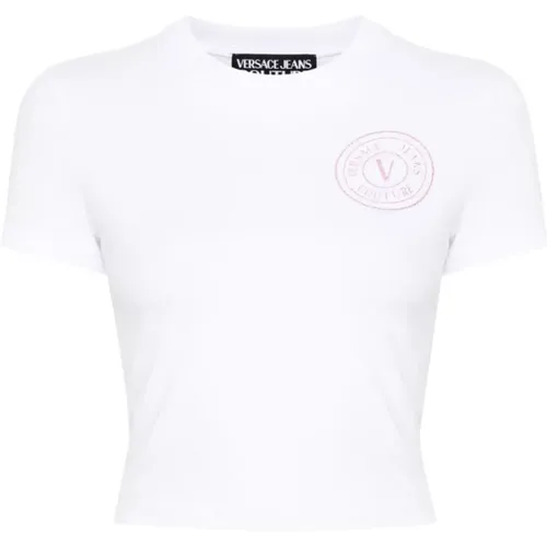 Weiße T-Shirts & Polos für Frauen , Damen, Größe: S - Versace Jeans Couture - Modalova