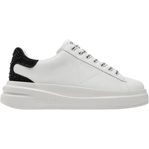 Weiße Schwarze Sneakers Elbina Fltelb , Damen, Größe: 38 EU - Guess - Modalova