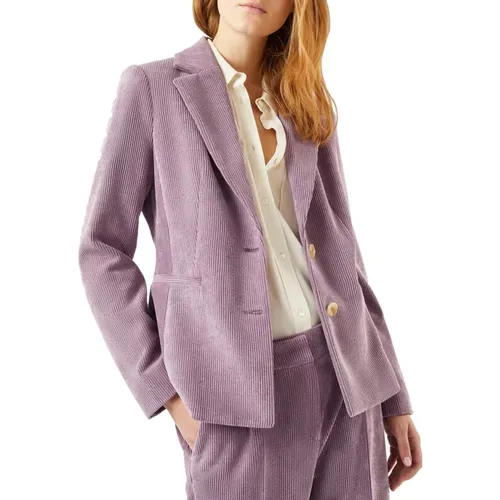 Lila Samt Slim Fit Blazer Ella - Pennyblack - Modalova