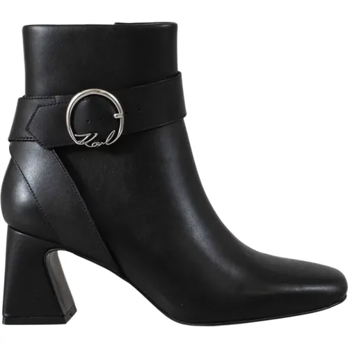 Ring Schnalle Lederstiefel , Damen, Größe: 39 EU - Karl Lagerfeld - Modalova