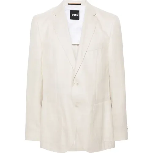 C-Janson' wool/silk/linen jacket , male, Sizes: 2XL, XL - Hugo Boss - Modalova