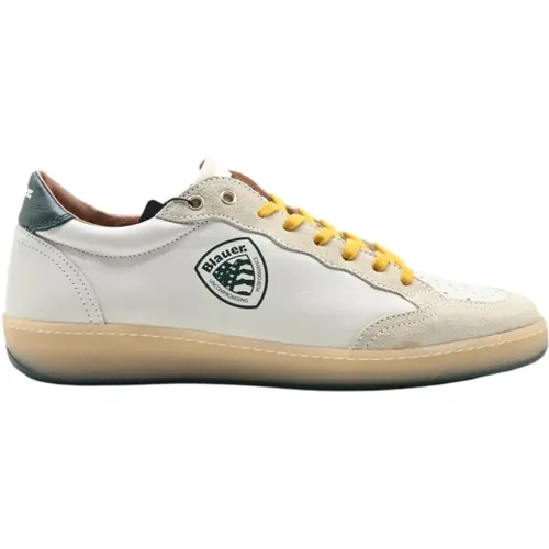 Murray07 Sneakers - White Green , male, Sizes: 8 UK - Blauer - Modalova