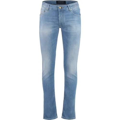 Slim Fit Jeans mit Logoed Label , Herren, Größe: W31 - Hand Picked - Modalova