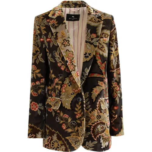 Floral Paisley Cotton Jacket , female, Sizes: L - ETRO - Modalova