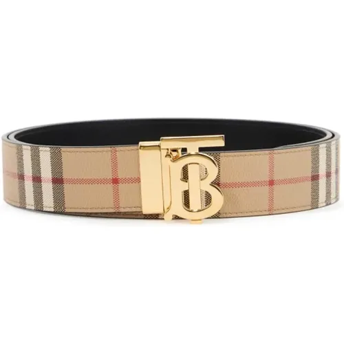 Reversible Check Belt with TB Buckle , male, Sizes: 85 CM - Burberry - Modalova