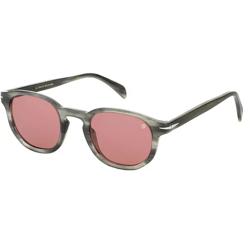 Grey Horn/Pink Sunglasses , male, Sizes: 49 MM - Eyewear by David Beckham - Modalova