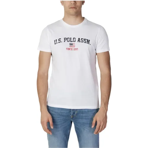 Herren Print T-Shirt , Herren, Größe: L - U.S. Polo Assn. - Modalova