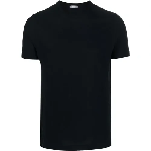 Baumwoll-T-Shirt mit 3 Knöpfen , Herren, Größe: XL - Zanone - Modalova