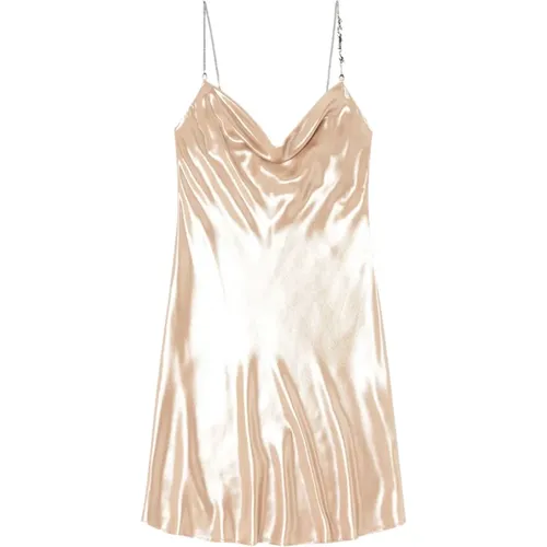 Champagner Satin Slip Kleid , Damen, Größe: XS - Diesel - Modalova