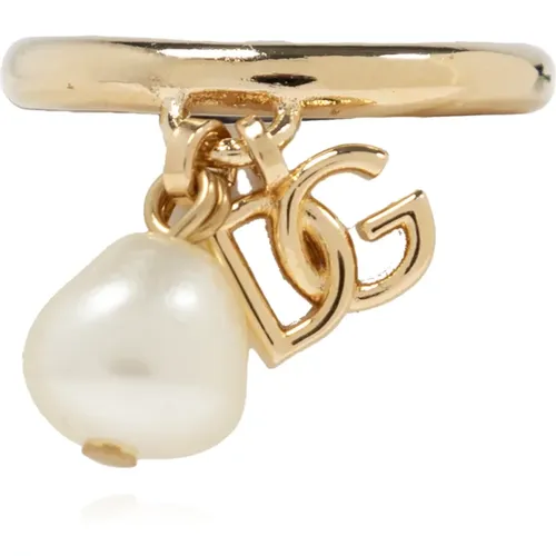 Ring mit einer Perle , Damen, Größe: L - Dolce & Gabbana - Modalova