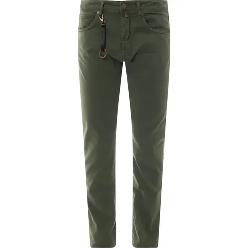 Trousers with Button Closure , male, Sizes: W42 - Incotex - Modalova