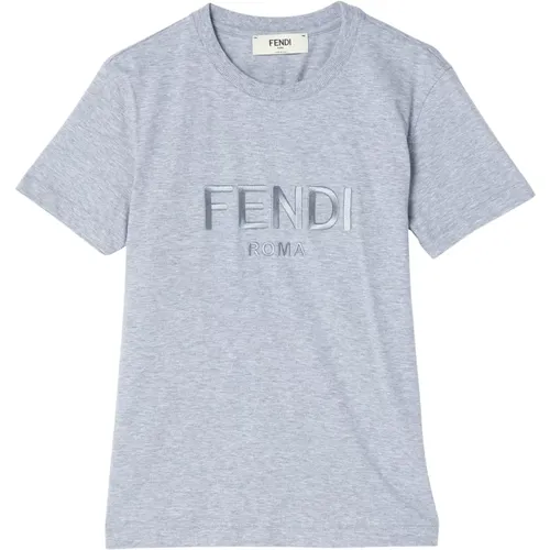 Kurzarm Rundhals T-Shirt Fendi - Fendi - Modalova