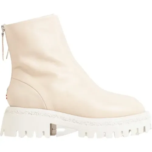 Ivory Leder Bootie mit Carrarmato Sohle , Damen, Größe: 37 EU - Halmanera - Modalova