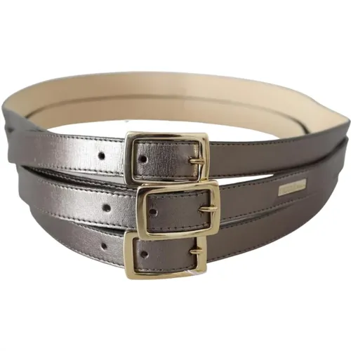 Metallic Bronze Leather Belt , female, Sizes: 90 CM - Gianfranco Ferré - Modalova