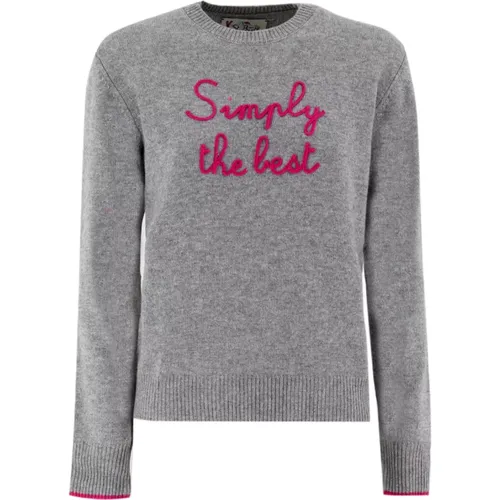 Bestickter Crew-Neck Pullover , Damen, Größe: S - MC2 Saint Barth - Modalova