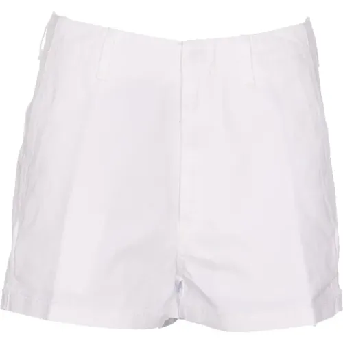 Weiße Jaele Shorts mit Knopf- und Reißverschluss , Damen, Größe: W29 - Dondup - Modalova
