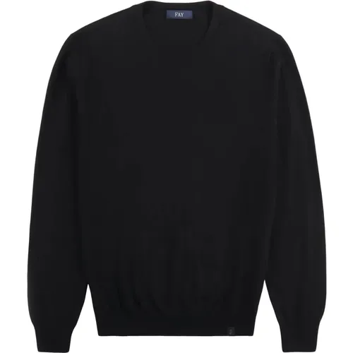 Merinowollpullover mit kontrastierenden Patches , Herren, Größe: XL - Fay - Modalova