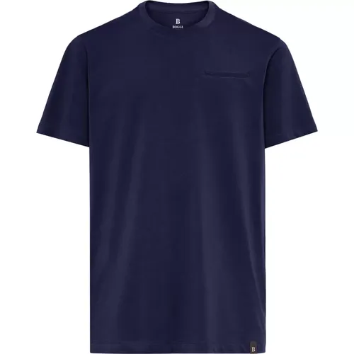 Australisches Baumwoll-Jersey-Taschen-T-Shirt , Herren, Größe: 2XL - Boggi Milano - Modalova