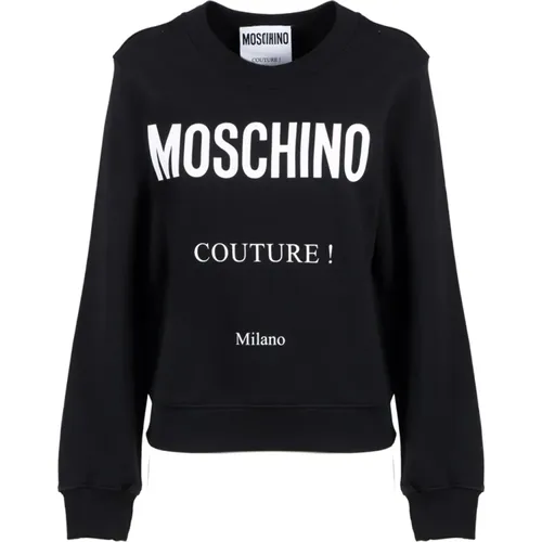 Couture Label Sweatshirt , female, Sizes: M - Moschino - Modalova