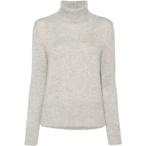 Gerippter Rollkragenpullover , Damen, Größe: S - allude - Modalova