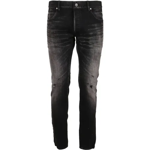 Stilvolle Slim-fit Baumwoll-Denim-Jeans , Herren, Größe: W30 - Balmain - Modalova