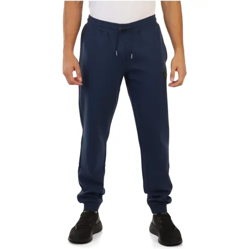 Cotton blend sport pants with logo patch , male, Sizes: XL, 2XL, S, L, M - Emporio Armani EA7 - Modalova