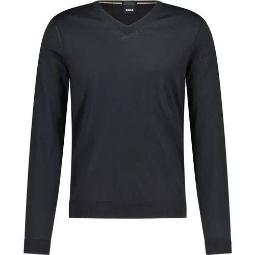 Slim-Fit V-Ausschnitt Wollpullover , Herren, Größe: M - Hugo Boss - Modalova