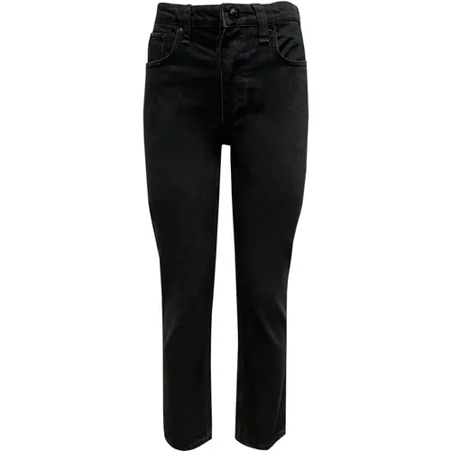 Hohe Taille Schwarzer Denim Zigarette , Damen, Größe: W29 - Rag & Bone - Modalova