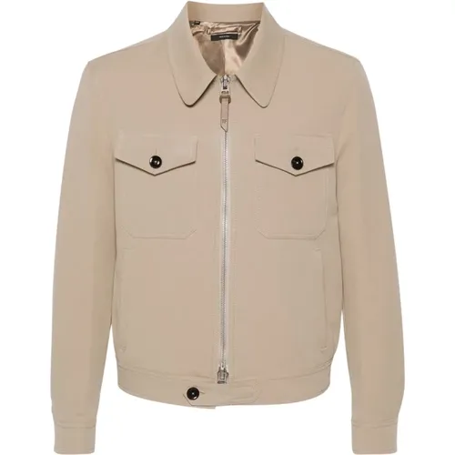 Twill Full Zip Jacket , male, Sizes: 2XL - Tom Ford - Modalova