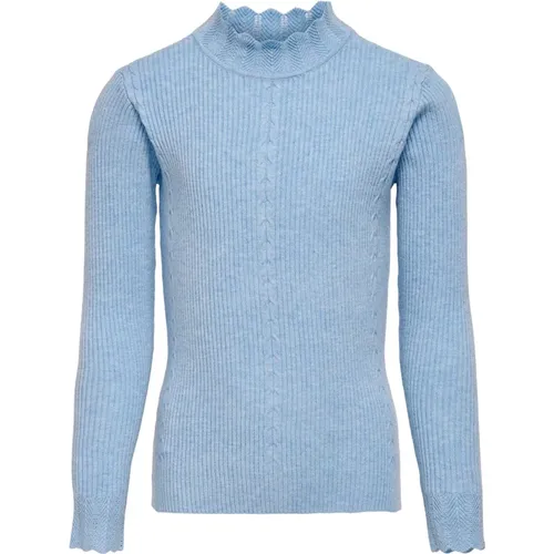 Blaue Pullover Bluse mit Rüschen-Detail - Only - Modalova