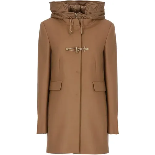 Double Front Duffle Coat with Bib and Hood , female, Sizes: 2XL, M, XL, L, XS, S - Fay - Modalova