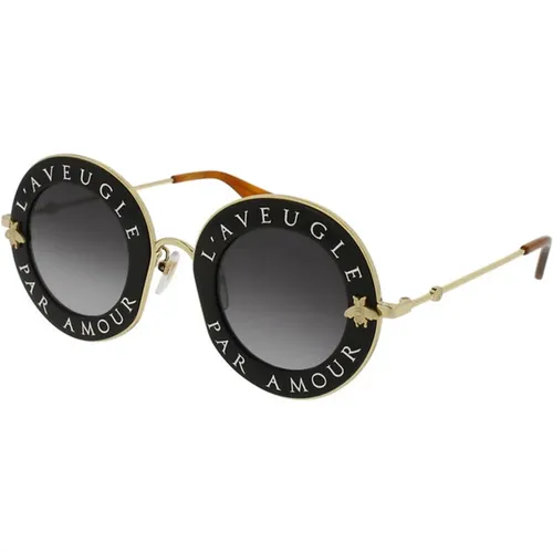 Schwarze Sonnenbrille Ss23 Stilvoll Chic , Damen, Größe: 44 MM - Gucci - Modalova