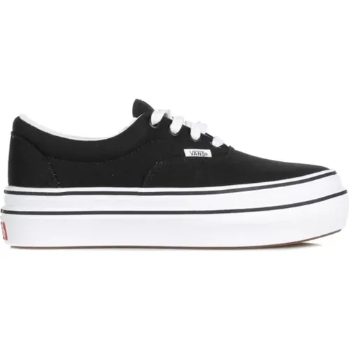 Bequemer Niedriger Schuh Schwarz/Weiß Leinwand , Damen, Größe: 38 1/2 EU - Vans - Modalova