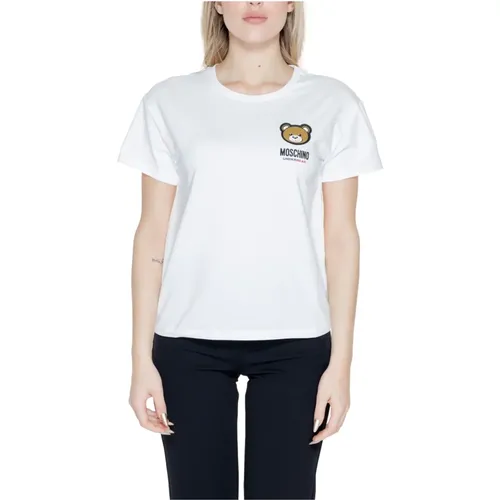 Damen T-Shirt Frühling/Sommer Kollektion , Damen, Größe: L - Moschino - Modalova