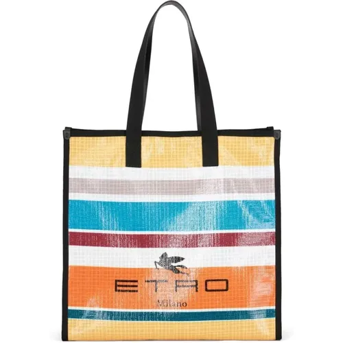 Striped Leather Tote Bag , female, Sizes: ONE SIZE - ETRO - Modalova