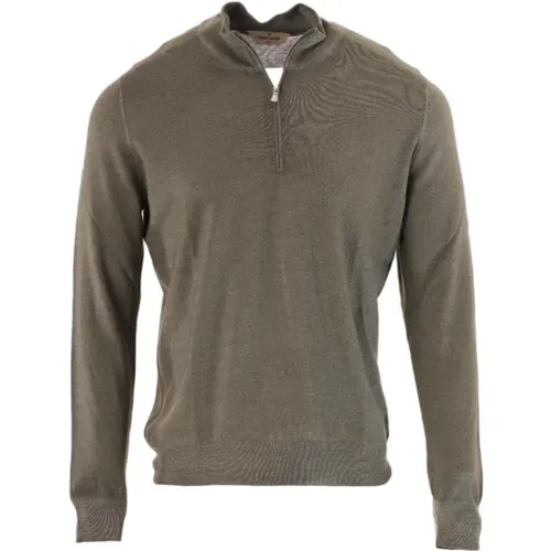 Merino Mock Zip Sweater , male, Sizes: L, 2XL, XL - Gran Sasso - Modalova