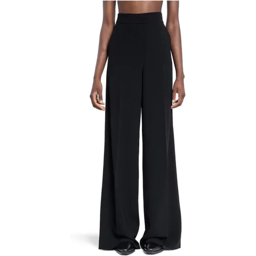 Schwarze High-Waist Weite Hose , Damen, Größe: XS - Max Mara - Modalova