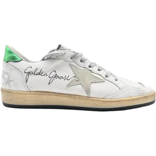 Weiße und Grüne Ball Star Sneakers - Golden Goose - Modalova