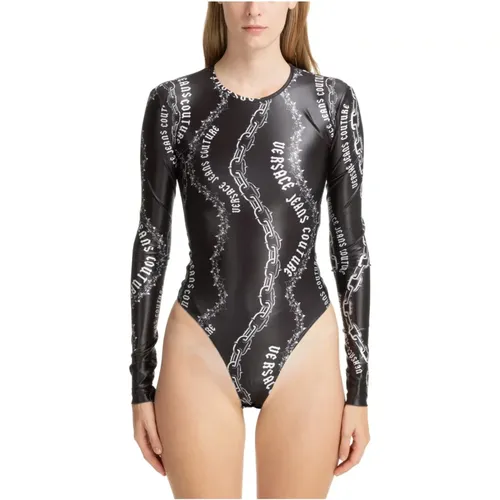 Abstrakter Multicolor-Logo-Bodysuit , Damen, Größe: XS - Versace Jeans Couture - Modalova