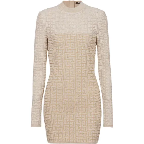 PB Labyrinth knit dress , female, Sizes: XS, M - Balmain - Modalova