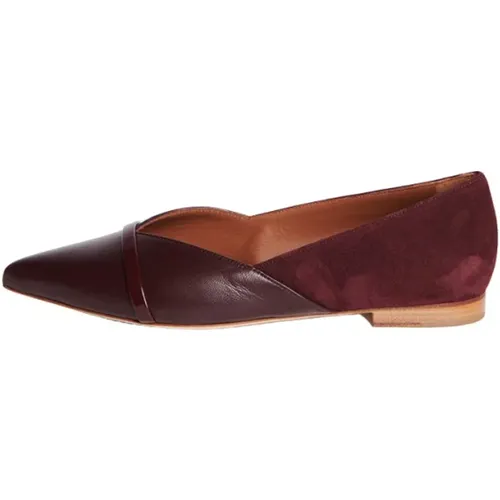 Bordeaux Leather and Suede Ballerina , female, Sizes: 8 UK - Malone Souliers - Modalova